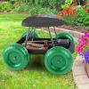 imagePure Garden 82VY021 Cart Rolling Stool with Wheels Seat and Tool Tray for Weeding Planting or Lawn Care  Gardening Accessories and Supplies 175x19 GreenBlack