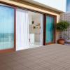imagePure Garden Patio and Deck Tiles  24Pack Interlocking 12x12 Wood Plastic Composite WeatherResistant Outdoor Flooring Pavers BrownBrown