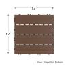 imagePure Garden Patio and Deck Tiles  24Pack Interlocking 12x12 Wood Plastic Composite WeatherResistant Outdoor Flooring Pavers BrownBrown