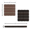 imagePure Garden Patio and Deck Tiles  24Pack Interlocking 12x12 Wood Plastic Composite WeatherResistant Outdoor Flooring Pavers BrownBrown