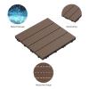 imagePure Garden Patio and Deck Tiles  24Pack Interlocking 12x12 Wood Plastic Composite WeatherResistant Outdoor Flooring Pavers BrownBrown