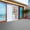 imagePure Garden Patio and Deck Tiles  24Pack Interlocking 12x12 Wood Plastic Composite WeatherResistant Outdoor Flooring Pavers BrownDark Gray