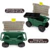 imageRolling Garden Cart with Seat  Plastic Storage with Bench and Interior Tool Tray  Gardening Stool for Weeding and Planting By Pure Garden GreenCart