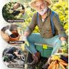 imageRolling Garden Cart with Seat  Plastic Storage with Bench and Interior Tool Tray  Gardening Stool for Weeding and Planting By Pure Garden GreenCart