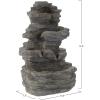 imageTabletop Waterfall Fountain with Cascading Rock and LED Lights  Resin Tiered Stones for Office Patio and Home Decor by Pure Garden Gray