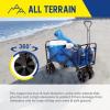 imageWakeman 75CMP1096 Outdoors Folding Wagon  Collapsible AllTerrain Utility Pull Cart with Telescoping Handle for Camping Beach Sports or Grocery ShoppingJumbo Wheels