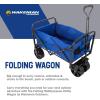 imageWakeman 75CMP1096 Outdoors Folding Wagon  Collapsible AllTerrain Utility Pull Cart with Telescoping Handle for Camping Beach Sports or Grocery ShoppingJumbo Wheels