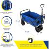 imageWakeman 75CMP1096 Outdoors Folding Wagon  Collapsible AllTerrain Utility Pull Cart with Telescoping Handle for Camping Beach Sports or Grocery ShoppingJumbo Wheels