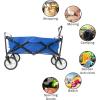 imageWakeman 75CMP1096 Outdoors Folding Wagon  Collapsible AllTerrain Utility Pull Cart with Telescoping Handle for Camping Beach Sports or Grocery ShoppingSlim Wheels
