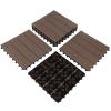 imageInterlocking Deck Tiles  6Pack 116in Wood Plastic Composite AllWeather Outdoor Flooring Balcony Poolside or Patio by Pure Garden GrayMocha Brown