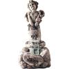 imageOutdoor Water Fountain With LED Lights Lighted Cherub Angel Fountain With Antique Stone Design for Decor on Patio Lawn and Garden By Pure Garden 1025x15
