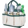 imagePure Garden 7 Piece Gardening Tool Set  Mini Planting and Repotting Kit and Carrying Tote Bag Organizer for Succulents Herbs and Bonsai Plants7 Piece Tool Set