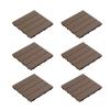 imagePure Garden Patio and Deck Tiles  24Pack Interlocking 12x12 Wood Plastic Composite WeatherResistant Outdoor Flooring Pavers BrownBrown