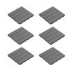 imagePure Garden Patio and Deck Tiles  24Pack Interlocking 12x12 Wood Plastic Composite WeatherResistant Outdoor Flooring Pavers BrownDark Gray