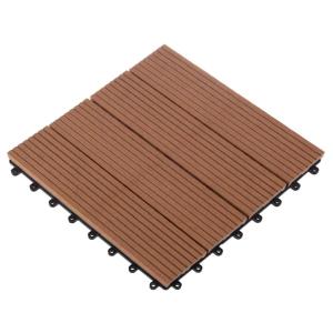 imageInterlocking Deck Tiles  6Pack 116in Wood Plastic Composite AllWeather Outdoor Flooring Balcony Poolside or Patio by Pure Garden GrayBrown