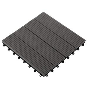 imageInterlocking Deck Tiles  6Pack 116in Wood Plastic Composite AllWeather Outdoor Flooring Balcony Poolside or Patio by Pure Garden GrayGray