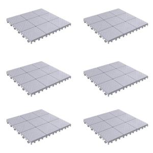 imagePure Garden 12Pack Polypropylene Interlocking Patio Deck Tiles  WeatherResistant Outdoor Flooring for Balcony Porch and Garage GreenGray