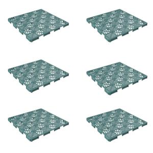 imagePure Garden 12Pack Polypropylene Interlocking Patio Deck Tiles  WeatherResistant Outdoor Flooring for Balcony Porch and Garage GreenGreen