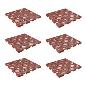 imagePure Garden 12Pack Polypropylene Interlocking Patio Deck Tiles  WeatherResistant Outdoor Flooring for Balcony Porch and Garage GreenTerracotta