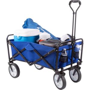 imageWakeman 75CMP1096 Outdoors Folding Wagon  Collapsible AllTerrain Utility Pull Cart with Telescoping Handle for Camping Beach Sports or Grocery ShoppingSlim Wheels