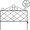 image4Piece Lawn and Flower Bed Edging  Modular NoDig Plastic Fencing for Garden Border  Interlocking Fence for Landscaping by Pure Garden BlackAzalea