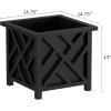 imageLattice Design Planter Box  1475InchSquare Decorative Outdoor Flower or Plant Pot  Front Porch Patio and Garden Decor by Pure Garden WhiteBlack