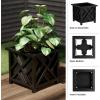 imageLattice Design Planter Box  1475InchSquare Decorative Outdoor Flower or Plant Pot  Front Porch Patio and Garden Decor by Pure Garden WhiteBlack