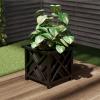 imageLattice Design Planter Box  1475InchSquare Decorative Outdoor Flower or Plant Pot  Front Porch Patio and Garden Decor by Pure Garden WhiteBlack