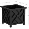 imageLattice Design Planter Box  1475InchSquare Decorative Outdoor Flower or Plant Pot  Front Porch Patio and Garden Decor by Pure Garden WhiteBlack