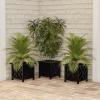 imageLattice Design Planter Box  1475InchSquare Decorative Outdoor Flower or Plant Pot  Front Porch Patio and Garden Decor by Pure Garden WhiteBlack