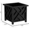 imageLattice Design Planter Box  1475InchSquare Decorative Outdoor Flower or Plant Pot  Front Porch Patio and Garden Decor by Pure Garden WhiteBlack