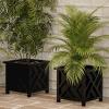 imageLattice Design Planter Box  1475InchSquare Decorative Outdoor Flower or Plant Pot  Front Porch Patio and Garden Decor by Pure Garden WhiteBlack