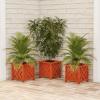 imageLattice Design Planter Box  1475InchSquare Decorative Outdoor Flower or Plant Pot  Front Porch Patio and Garden Decor by Pure Garden WhiteTerracotta
