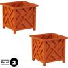 imageLattice Design Planter Box  1475InchSquare Decorative Outdoor Flower or Plant Pot  Front Porch Patio and Garden Decor by Pure Garden WhiteTerracotta