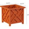 imageLattice Design Planter Box  1475InchSquare Decorative Outdoor Flower or Plant Pot  Front Porch Patio and Garden Decor by Pure Garden WhiteTerracotta