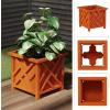 imageLattice Design Planter Box  1475InchSquare Decorative Outdoor Flower or Plant Pot  Front Porch Patio and Garden Decor by Pure Garden WhiteTerracotta