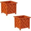 imageLattice Design Planter Box  1475InchSquare Decorative Outdoor Flower or Plant Pot  Front Porch Patio and Garden Decor by Pure Garden WhiteTerracotta