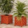 imageLattice Design Planter Box  1475InchSquare Decorative Outdoor Flower or Plant Pot  Front Porch Patio and Garden Decor by Pure Garden WhiteTerracotta