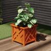 imageLattice Design Planter Box  1475InchSquare Decorative Outdoor Flower or Plant Pot  Front Porch Patio and Garden Decor by Pure Garden WhiteTerracotta