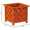 imageLattice Design Planter Box  1475InchSquare Decorative Outdoor Flower or Plant Pot  Front Porch Patio and Garden Decor by Pure Garden WhiteTerracotta