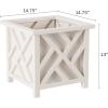 imageLattice Design Planter Box  1475InchSquare Decorative Outdoor Flower or Plant Pot  Front Porch Patio and Garden Decor by Pure Garden WhiteWhite