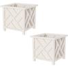 imageLattice Design Planter Box  1475InchSquare Decorative Outdoor Flower or Plant Pot  Front Porch Patio and Garden Decor by Pure Garden WhiteWhite