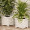 imageLattice Design Planter Box  1475InchSquare Decorative Outdoor Flower or Plant Pot  Front Porch Patio and Garden Decor by Pure Garden WhiteWhite