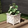 imageLattice Design Planter Box  1475InchSquare Decorative Outdoor Flower or Plant Pot  Front Porch Patio and Garden Decor by Pure Garden WhiteWhite