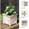 imageLattice Design Planter Box  1475InchSquare Decorative Outdoor Flower or Plant Pot  Front Porch Patio and Garden Decor by Pure Garden WhiteWhite