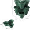 imagePURE GARDEN Set of 3 Stacking Planter Tower  3Tier Space Saving Flower Pots  IndoorOutdoor Vertical Herb and Vegetable Planter Hunter GreenHunter Green