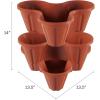 imagePURE GARDEN Set of 3 Stacking Planter Tower  3Tier Space Saving Flower Pots  IndoorOutdoor Vertical Herb and Vegetable Planter Hunter GreenTerracotta