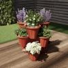 imagePURE GARDEN Set of 3 Stacking Planter Tower  3Tier Space Saving Flower Pots  IndoorOutdoor Vertical Herb and Vegetable Planter Hunter GreenTerracotta
