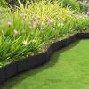 imagePlastic Garden Edging StoneLook BorderDecorative Flower Bed Fence for Landscaping Set of 10 Terracotta Interlocking Lawn Stakes by Pure Garden 8Black