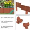 imagePlastic Garden Edging StoneLook BorderDecorative Flower Bed Fence for Landscaping Set of 10 Terracotta Interlocking Lawn Stakes by Pure Garden 8Terracotta